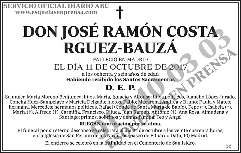 José Ramón Costa Rguez-Bauzá -- José Ramón Costa Rodríguez-Bauzá